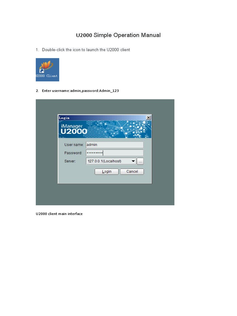 U2000 Client Operation Guide | PDF