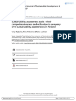 Sustainability Assessment Tools - Their Comprehensiveness and Utilisation in Company-Level Sustainability Assessments in Finland