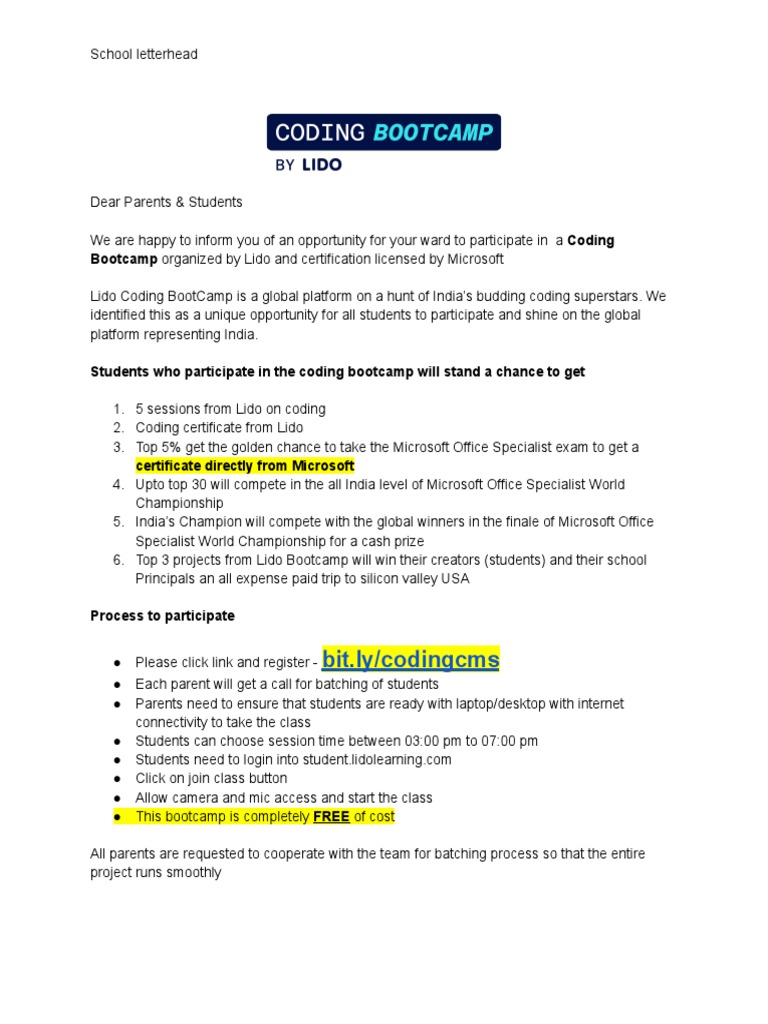 Free Coding Bootcamp for Students | PDF