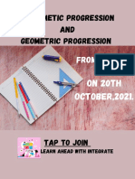 Arithmetic Progression and Geometric Progression: From 6p.m. To 7p.m