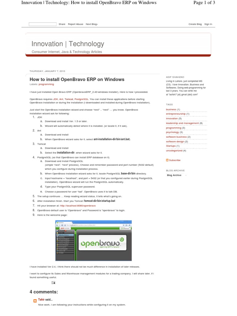 How To Install Openbravo Er | PDF | Password | Computing