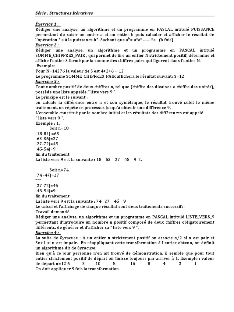 Liste vers 9 en PASCAL | PDF | Entier naturel | Codage des caractères