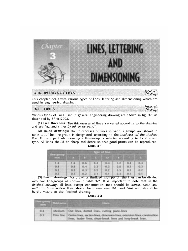 Lines, Lettering, Dimensioning & Scales | PDF