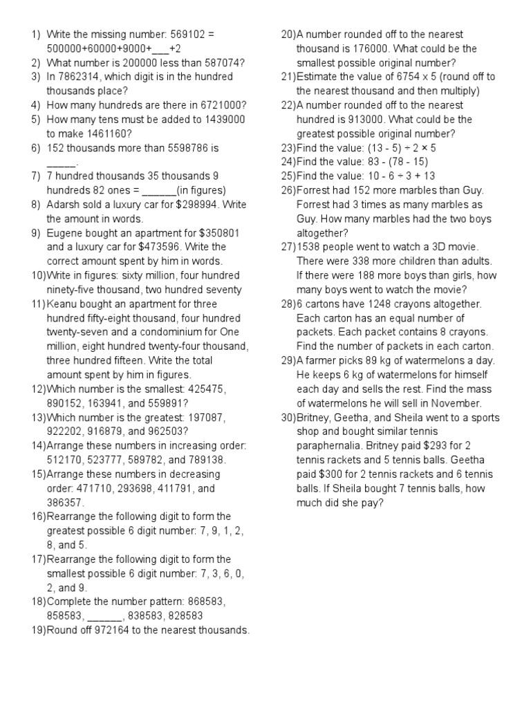 Twins Reviewer Math q1 | PDF | Teaching Methods & Materials | Home & Garden