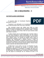 Esmiuçando A Maçonaria 005 - Os Postulados Universais