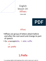 English Lesson 14:: Affixes