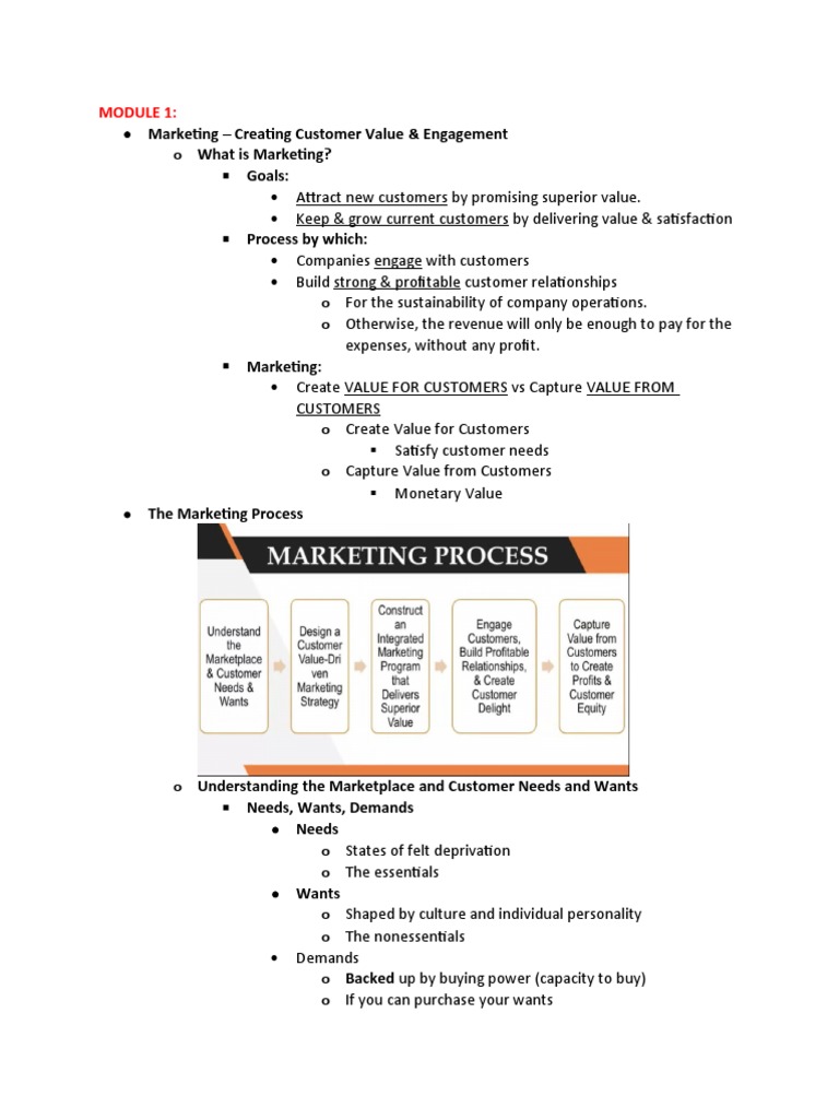 Pom Module 1 PDF Marketing Customer