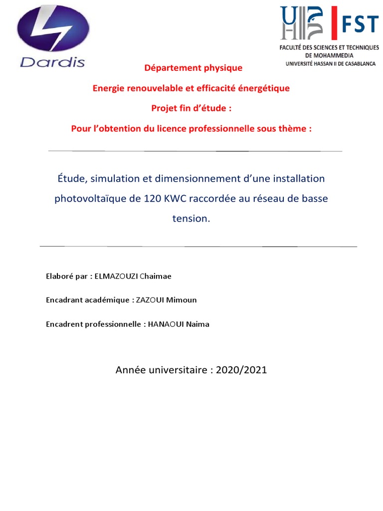 Plan Schema Electrique Photovoltaique Avec Plusieurs Strings Rapport de Pfe | PDF | Énergie solaire photovoltaïque | Réseau électrique
