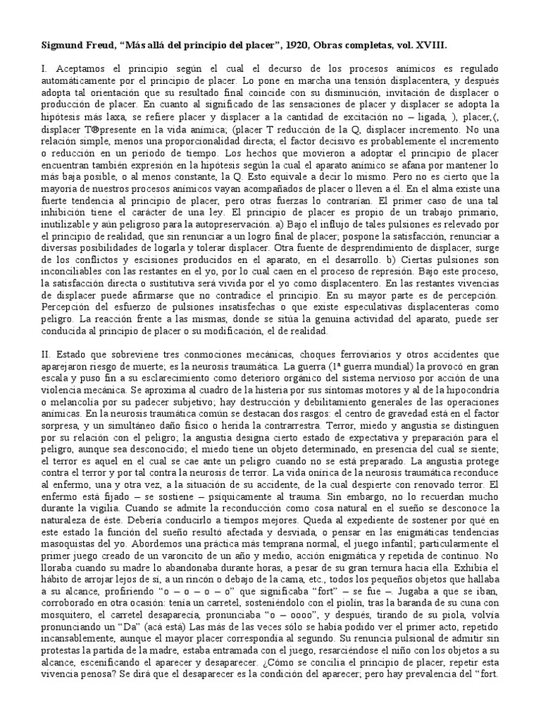 Sigmund Freud, “Más allá del principio