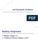 Lexical and Syntactic Analysis: Slide 1