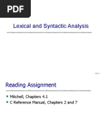 Lexical and Syntactic Analysis: Slide 1