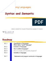 Programming Languages: Syntax and Semantic