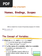 Names, Bindings, Scopes: Programming Languages