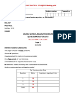 Uce Biology Practical (Paper 3) 2019 Marking Guide