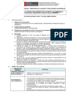 Convocatoria para La Contratación Administrativa de Servicio Cas Temporal de Un/A (01) Profesional Comunitaria/O para Er Chaglla-Huanuco