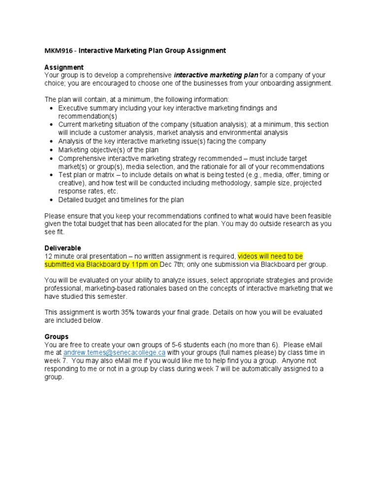 Marketing Plan Student Project | PDF | Marketing | Marketing Strategy