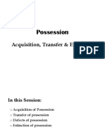 Possession - Acquisition, Transfer & Extinction