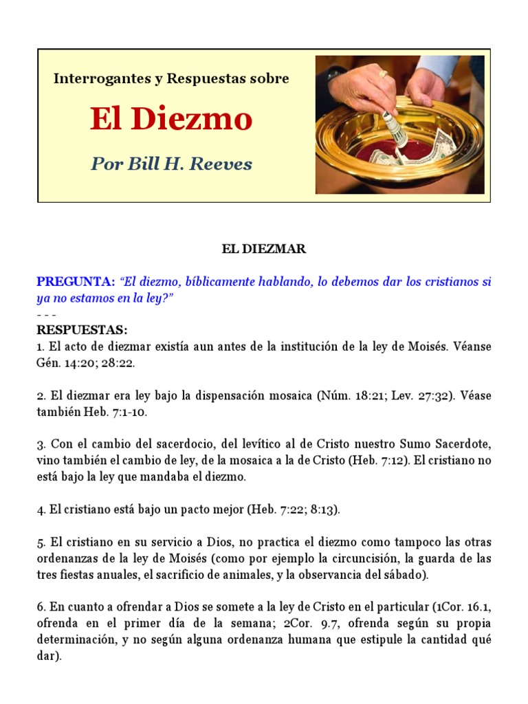 El Diezmo en el Nuevo Testamento | PDF | Sacerdote | Diezmo