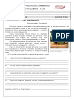 Ano/Série: 3º Ano 1-Leia Atentamente 3 Vezes o Texto Informativo