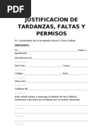 Solicitud de Justificacion de Tardanza