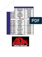 Giants Schedule