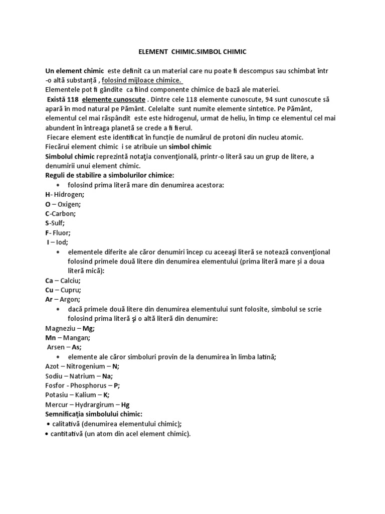 Elementul Chimic | PDF