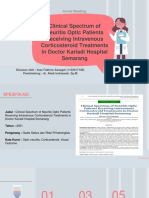 Clinical Spectrum of Neuritis Optic Patients Receiving Intravenous Corticosteroid Treatments in Doctor Kariadi Hospital Semarang