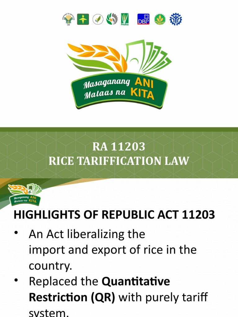 Supplemental Material Rice Tariffication Law PDF Tariff Rice