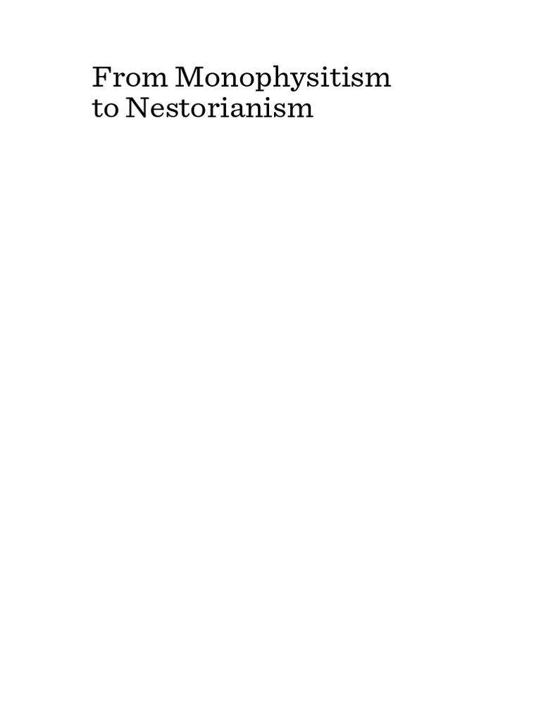 From Monophysitism To Nestorianism (PDFDrive) | PDF | Christology ...