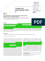 Thinking More or Feeling Less Explaining The Foreign-Language Effect On Moral Judgment PDF