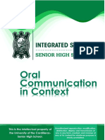 Module 1 - Occ: Oral Communication in Context Grade Level/Section: GRADE 11 Subject Teacher