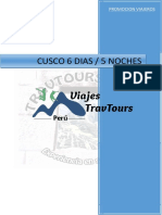 Promocion Viajeros Cusco 6 Dias - 5 Noches