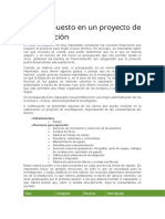 El Presupuesto en Un Proyecto de Investigación