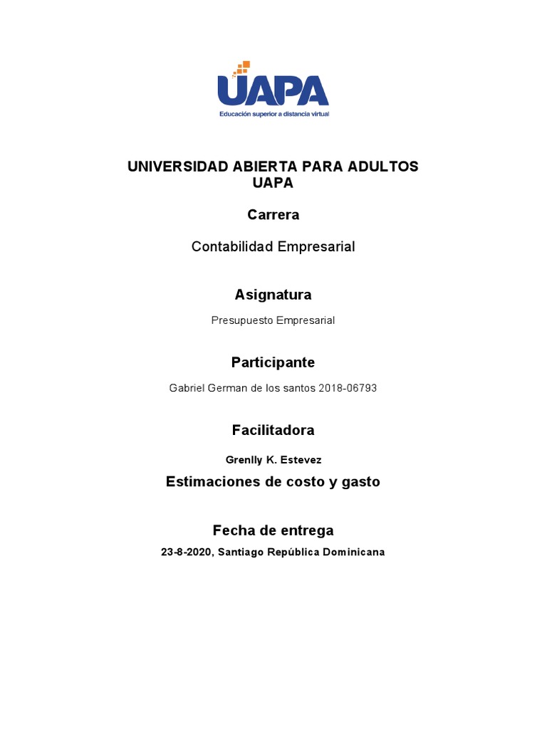 Planificación y Control de Gastos Empresariales | PDF | Planificación ...