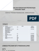 Contact Person Penanggung Jawab Aplikasi Dinas PK NTT