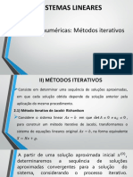 Sistemas lineares - Métodos iterativos de Jacobi e Gauss-Seidel