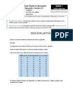 Guía de Estadística sobre temperaturas y calificaciones de examen