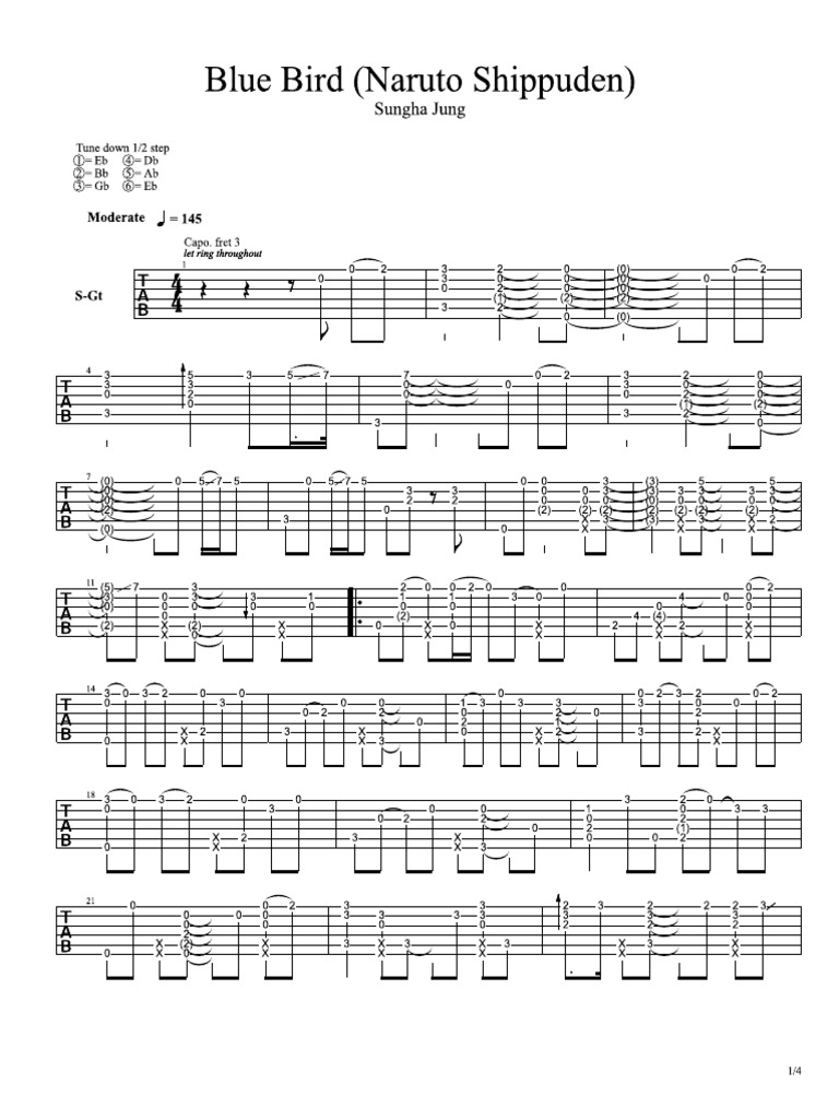 Blue Bird - Sungha Jung | PDF, image size:768x1024