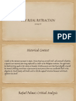The Rizal Retraction: (Group 13)
