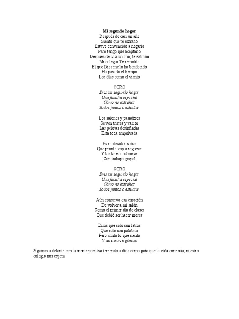 Poema sobre mi segundo hogar | PDF