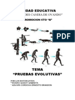 Pruebas evolutivas según estudiantes de 6to A