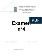 Jose G. Moreno. (Examen N°4) Analisis de Sistemas de Potencia