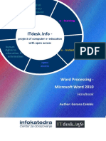 Handbook Word Processing Microsoft Word 2010
