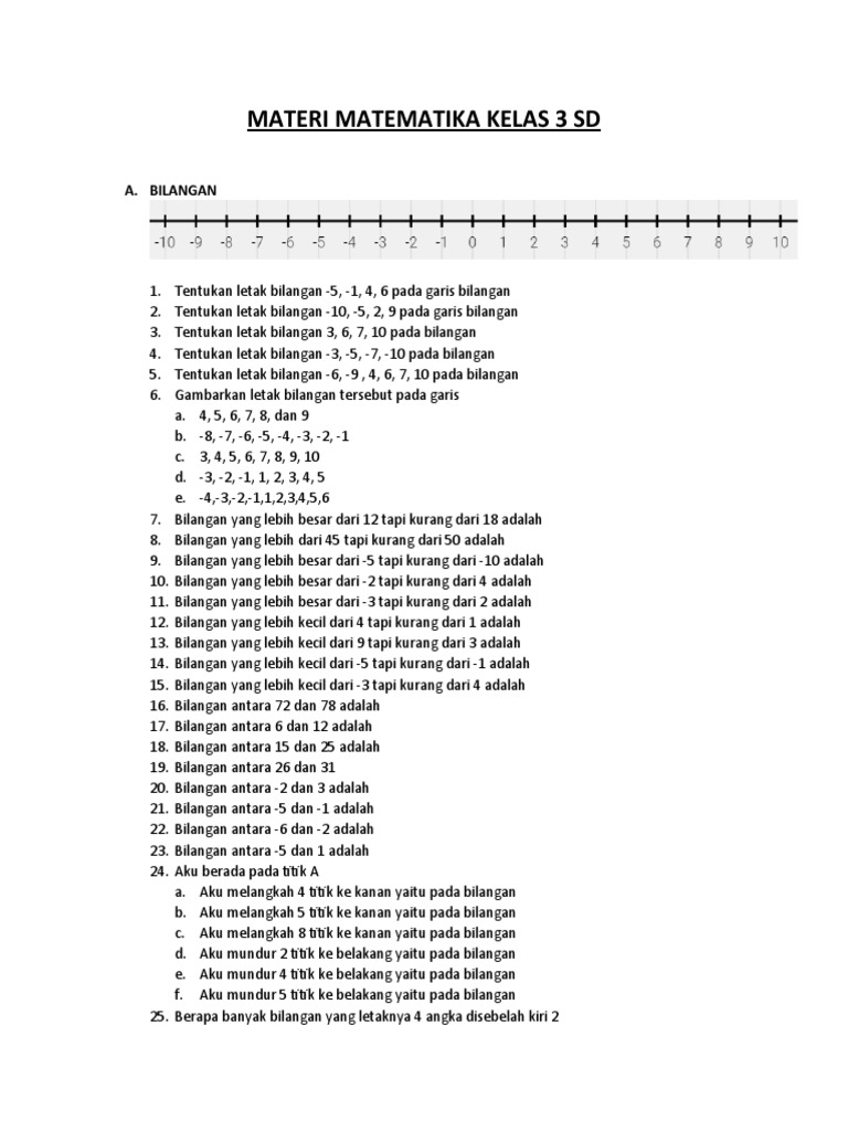 Materi Matematika Kelas 3 SD | PDF | Metode & Bahan Ajar | Griya & Taman
