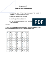 Assignment # 7 Topic 4. The Art of Problem Solving Instructions