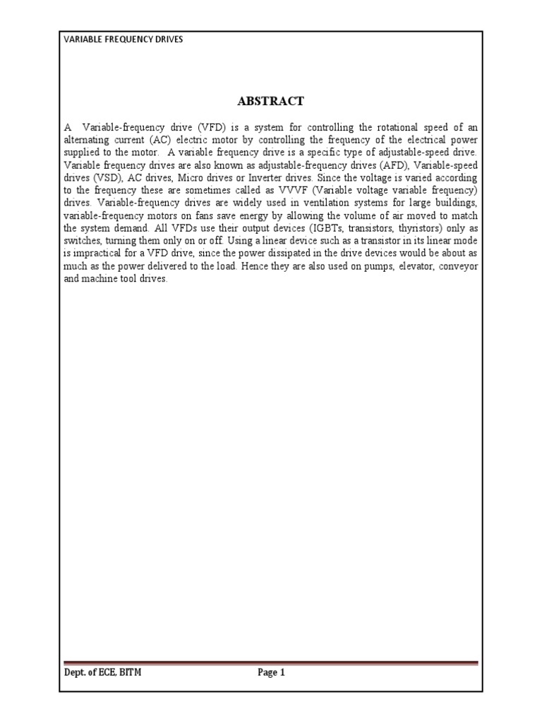 Variable Frequency Drives | PDF | Power Inverter | Electric Motor