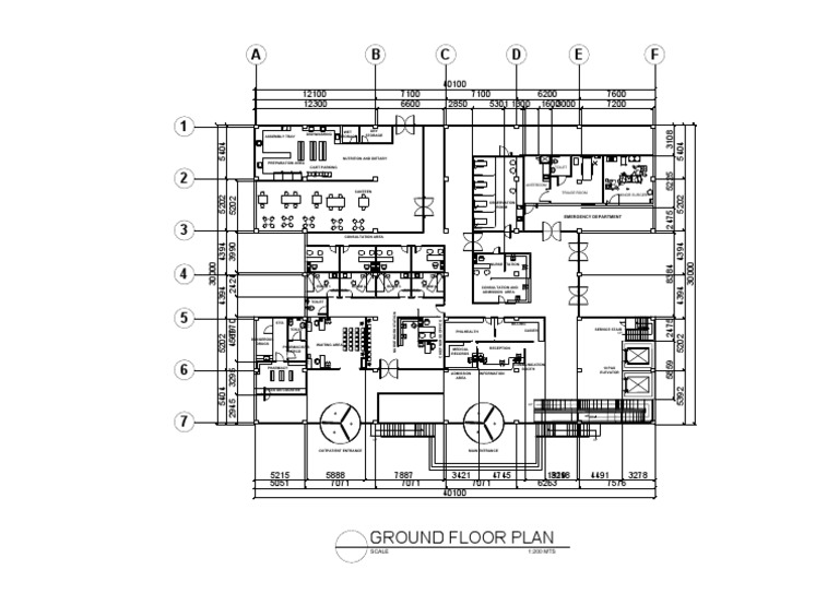 A B C D E F: Ground Floor Plan | PDF | Pharmacy | Health Care