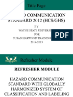 Hazard Communication Standard 2012 (HCS/GHS) Title Page