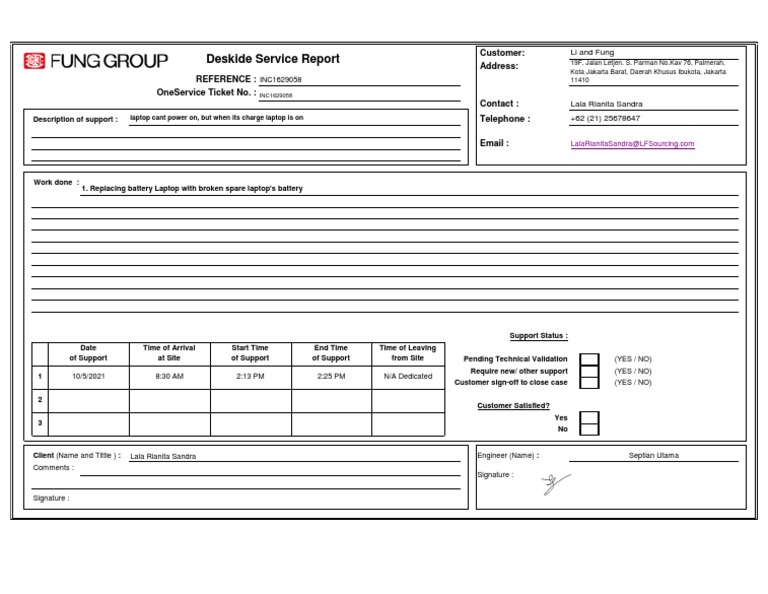 Laptop Battery Replacement Support Report | PDF
