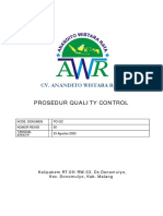 Prosedur Quality Control CV Anandito